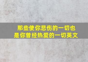 那些使你悲伤的一切也是你曾经热爱的一切英文