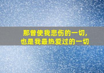 那曾使我悲伤的一切,也是我最热爱过的一切