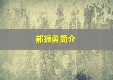 郝振勇简介