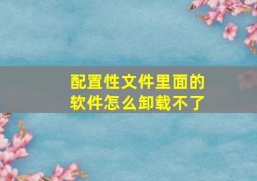 配置性文件里面的软件怎么卸载不了