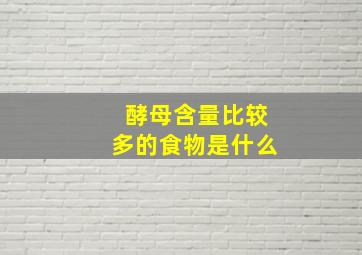 酵母含量比较多的食物是什么