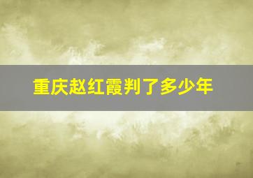 重庆赵红霞判了多少年