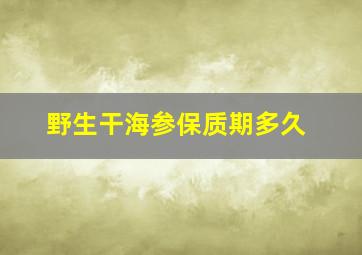 野生干海参保质期多久