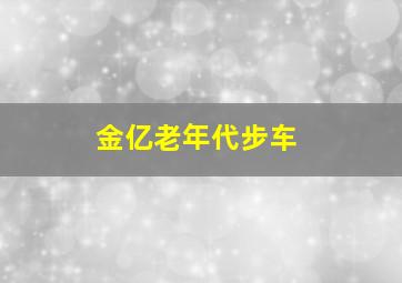 金亿老年代步车