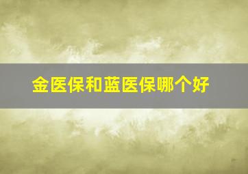 金医保和蓝医保哪个好