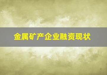 金属矿产企业融资现状