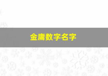 金庸数字名字