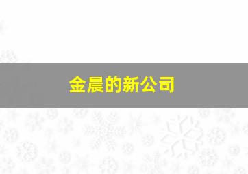 金晨的新公司