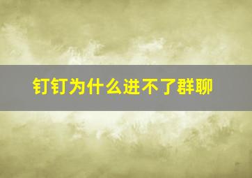 钉钉为什么进不了群聊