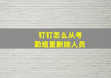 钉钉怎么从考勤组里删除人员