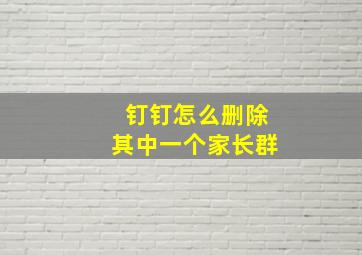 钉钉怎么删除其中一个家长群