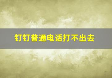 钉钉普通电话打不出去