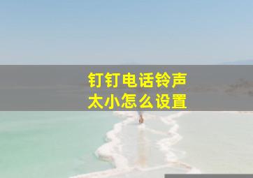 钉钉电话铃声太小怎么设置