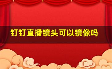 钉钉直播镜头可以镜像吗