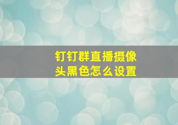 钉钉群直播摄像头黑色怎么设置