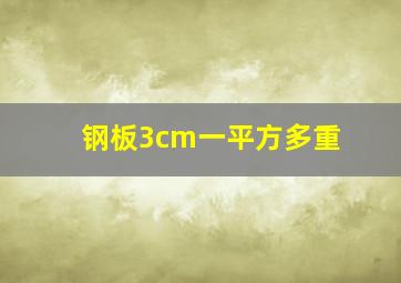 钢板3cm一平方多重