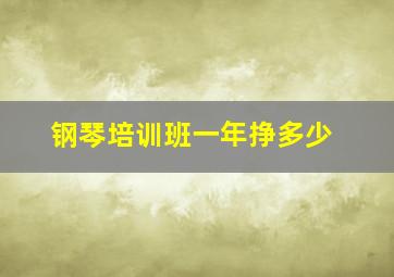 钢琴培训班一年挣多少