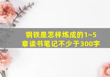 钢铁是怎样炼成的1~5章读书笔记不少于300字