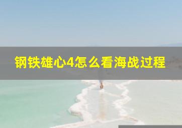 钢铁雄心4怎么看海战过程