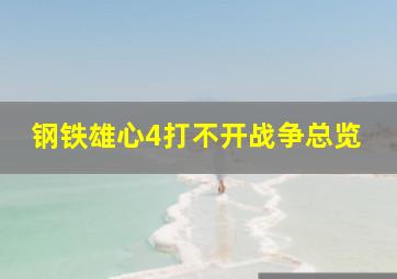 钢铁雄心4打不开战争总览