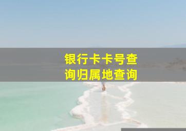 银行卡卡号查询归属地查询