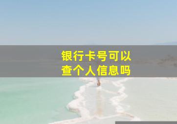 银行卡号可以查个人信息吗