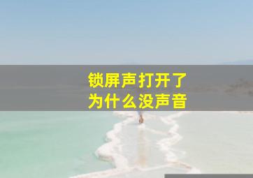 锁屏声打开了为什么没声音