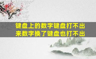 键盘上的数字键盘打不出来数字换了键盘也打不出