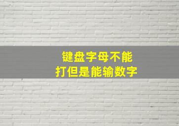 键盘字母不能打但是能输数字