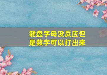 键盘字母没反应但是数字可以打出来