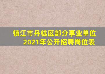 镇江市丹徒区部分事业单位2021年公开招聘岗位表