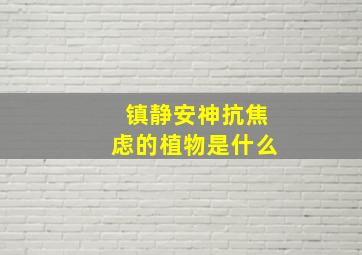 镇静安神抗焦虑的植物是什么