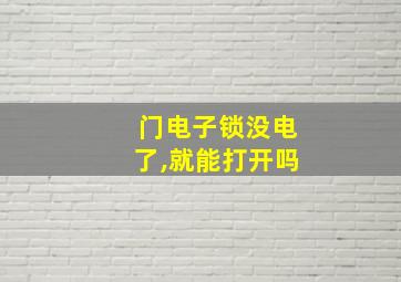 门电子锁没电了,就能打开吗