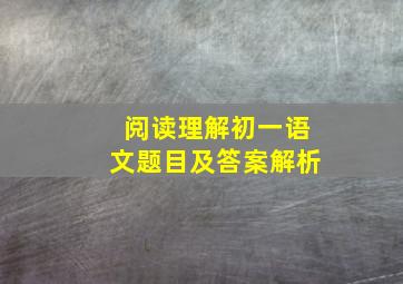 阅读理解初一语文题目及答案解析