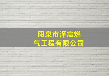 阳泉市泽宸燃气工程有限公司