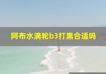 阿布水滴轮b3打黑合适吗