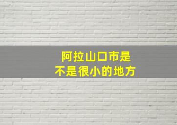 阿拉山口市是不是很小的地方