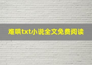 难哄txt小说全文免费阅读