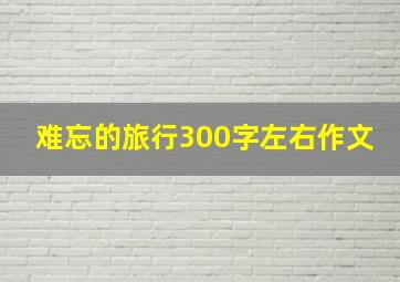 难忘的旅行300字左右作文