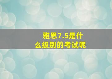 雅思7.5是什么级别的考试呢