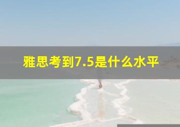 雅思考到7.5是什么水平