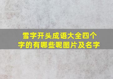 雪字开头成语大全四个字的有哪些呢图片及名字