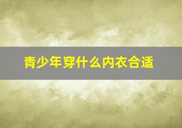 青少年穿什么内衣合适