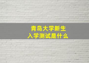 青岛大学新生入学测试是什么