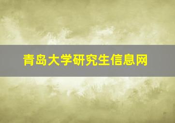 青岛大学研究生信息网