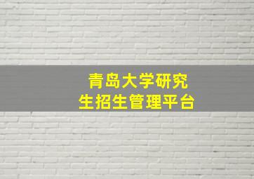 青岛大学研究生招生管理平台