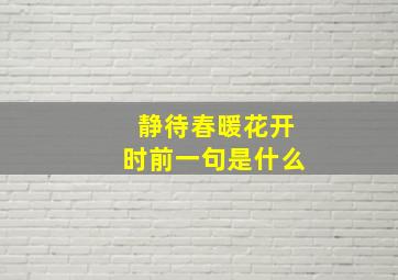 静待春暖花开时前一句是什么