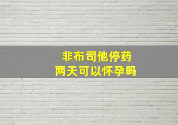 非布司他停药两天可以怀孕吗