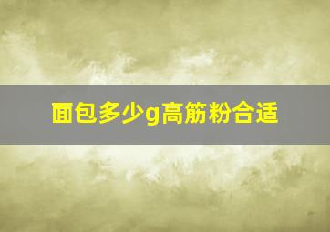 面包多少g高筋粉合适