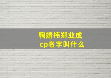 鞠婧祎郑业成cp名字叫什么